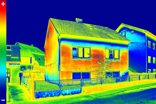 infrared image of a house