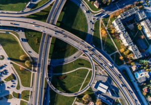 birds eye view of highway